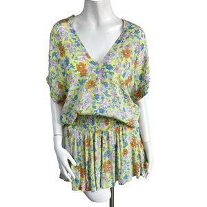 Karlie 2 Pc Floral Boxy Top & Tiered Mini Skirt Set S Resort Summer Vacation